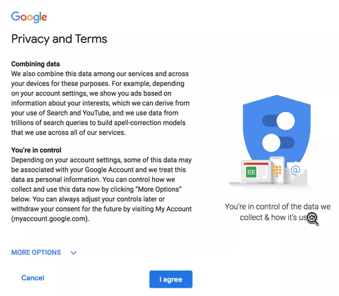 Gmail privacy and terms